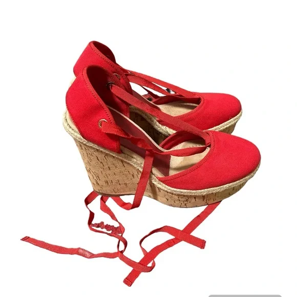 Dolce & Gabbana Red Espadrille Wedges - Picture 3 of 7